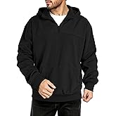 GINGTTO Mens Quarter Zip Pullover Hoodie Corduroy Sweatshirt Men Mock Neck
