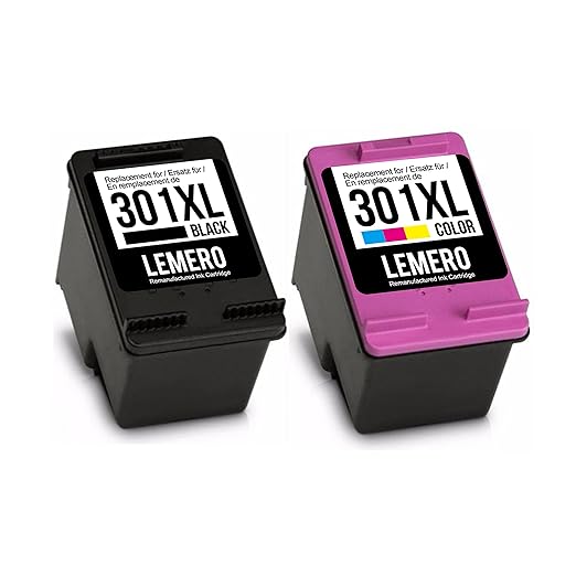 2 LEMERO Wiederaufbereitet Druckerpatronen für HP 301 XL 301XL Multipack für DeskJet 1000 1050 1510 2050 2510 2542 2544 2545 