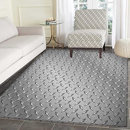 Grey Customize Floor Mats For Home Mat Wire Fence Design Netting Display With Diamond Plate Effects Chrome Kitsch Motif Print Oriental Floor And