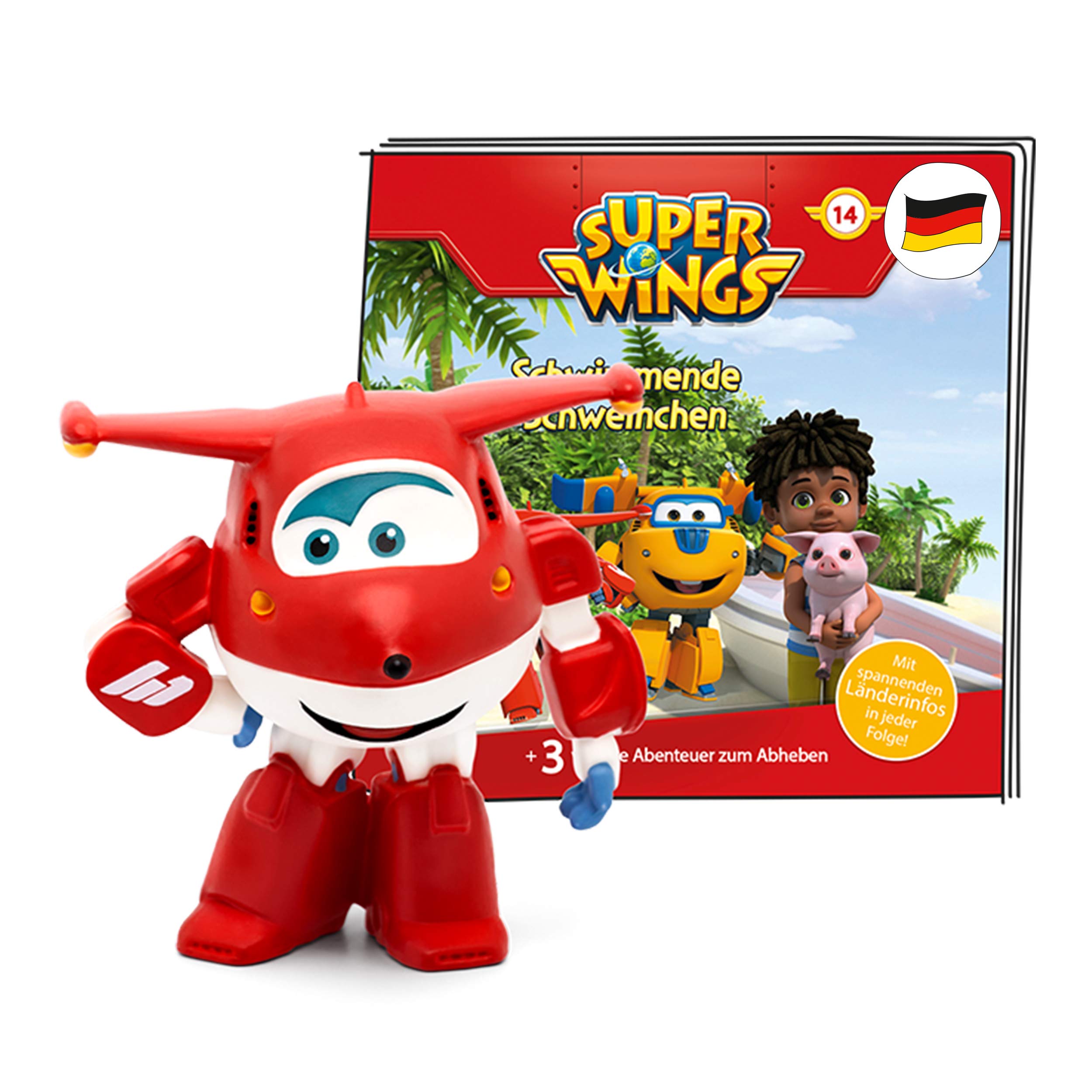 tonies Audio Figure for Toniebox, Super Wings - Floating Pigs, Audio Play with 4 Stories for Children from 4 Years, Playing Time Approx. 47 Minutes