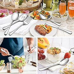 LIANYU 36-Piece Silverware Set with Serving
