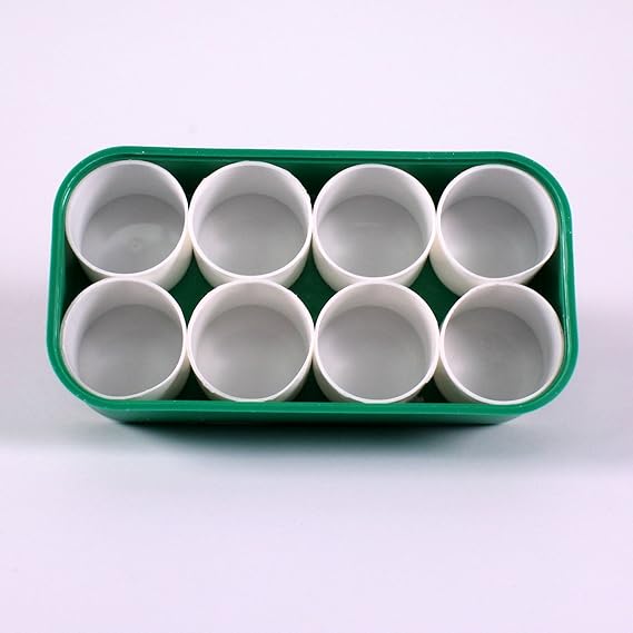 Plastic Paint Mixing Tray with 8 White Painting Pots Wells for Kids Art