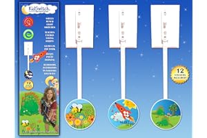 KidSwitch Lightswitch Extension for Toddlers - Laurie Berkner Edition - 3 Count - Includes 12 Themed Art Decals - Multi-Award Winning!
