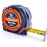 VESTARLUX AutoLock Tape Measure Heavy Duty Self-Locking Measuring Tape with Multi-Catch Hook, 1-Inch Wide Blade Dual Scale Im