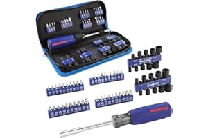 WORKPRO 61PC Magnetic Screwdriver Bits & Nut Driver Set with Organizer Bag, DIY Tools & Equipment for Men Women Mechanic, Herramientas Tool Bit Kit Home Improvement Gift, Metric & SAE