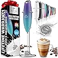 Zulay Kitchen Tornado Whisk Milk Frother Handheld - Coffee Frother Wand With Stand - Triple Whisk Hand Held Mixer - Electric Stirrer Frothing Wand for Latte, Matcha, Protein Powder - Purple Teal Fade