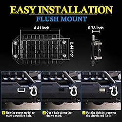 Flush Mount LED Light Pods, BUNKER INDUST 2Pcs 6