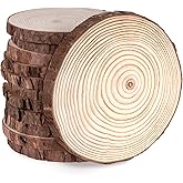 Lemonfilter Natural Wood Slices 12 Pcs 4.7-5.1 Inches Craft Wood Kit Wooden Circles Unfinished Log Wooden Rounds for Arts Cra