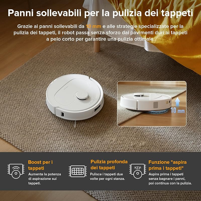 QV 35A Set Robot Aspirapolvere Lavapavimenti, Antigroviglio
