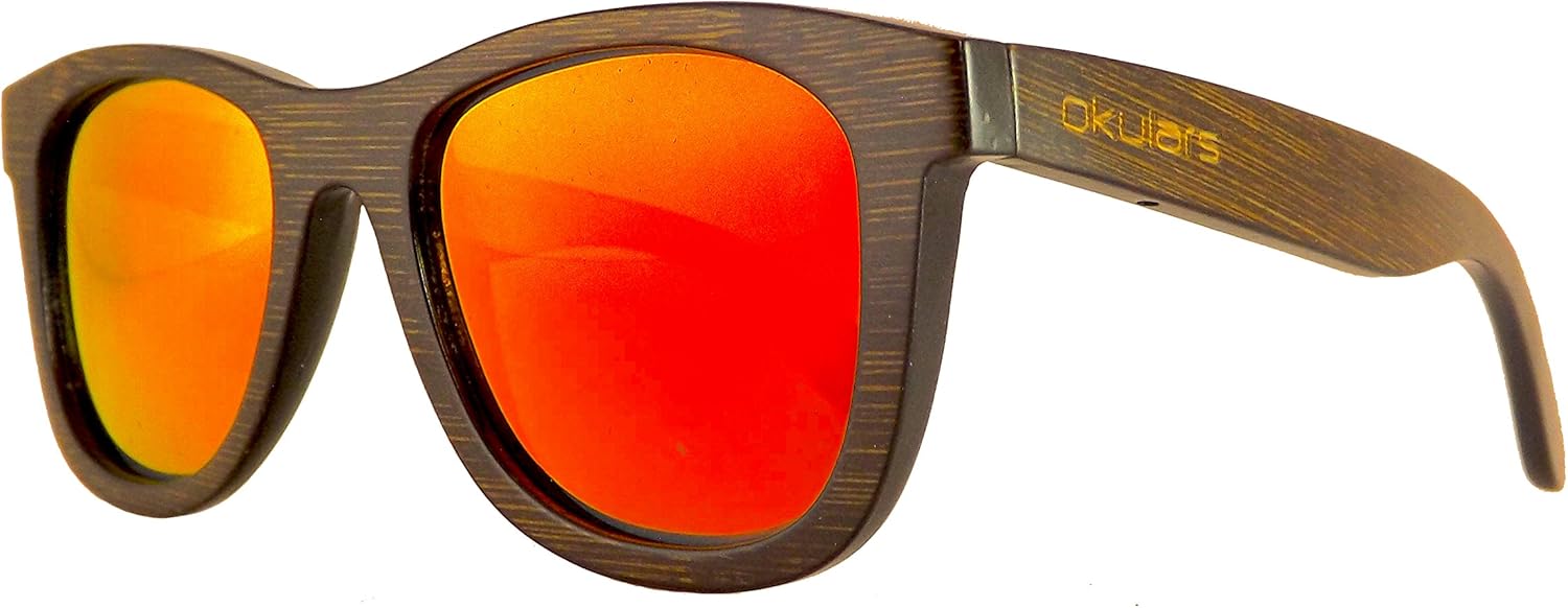 occhiali da sole in legno con lenti polarizzate