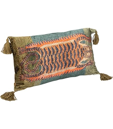 Amazon.com: Bloomingville Embroidered Cotton Lumbar Pillow with
