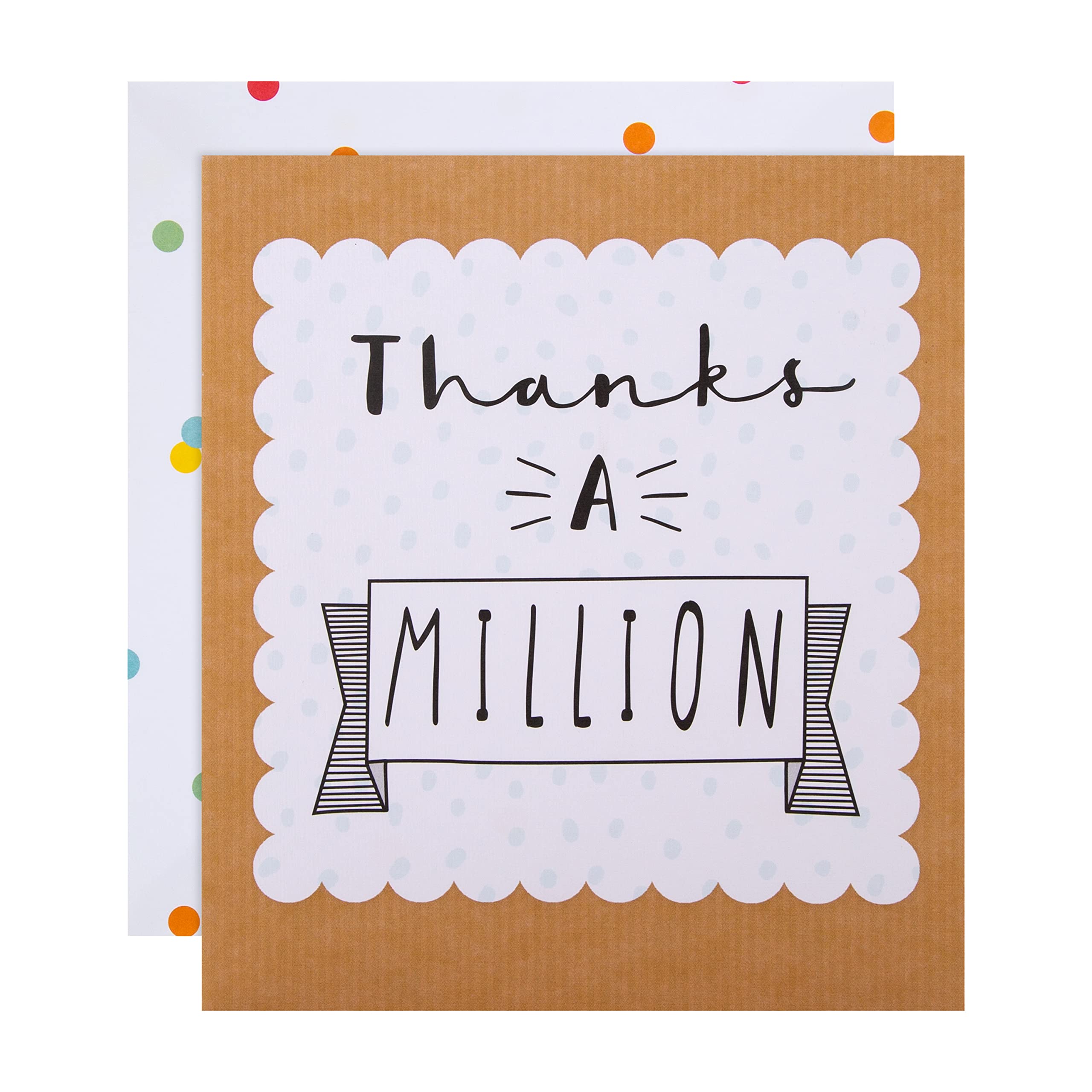 Hallmark Thank You Card - 'Thanks A Million' Contemporary Design