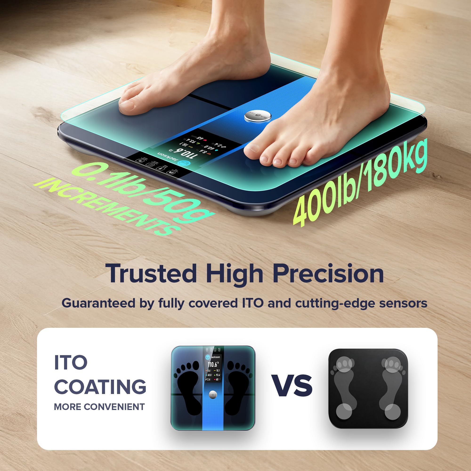 runstar Smart Scale for Body Weight and Fat Percentage FSA&HSA Eligible, 3.5