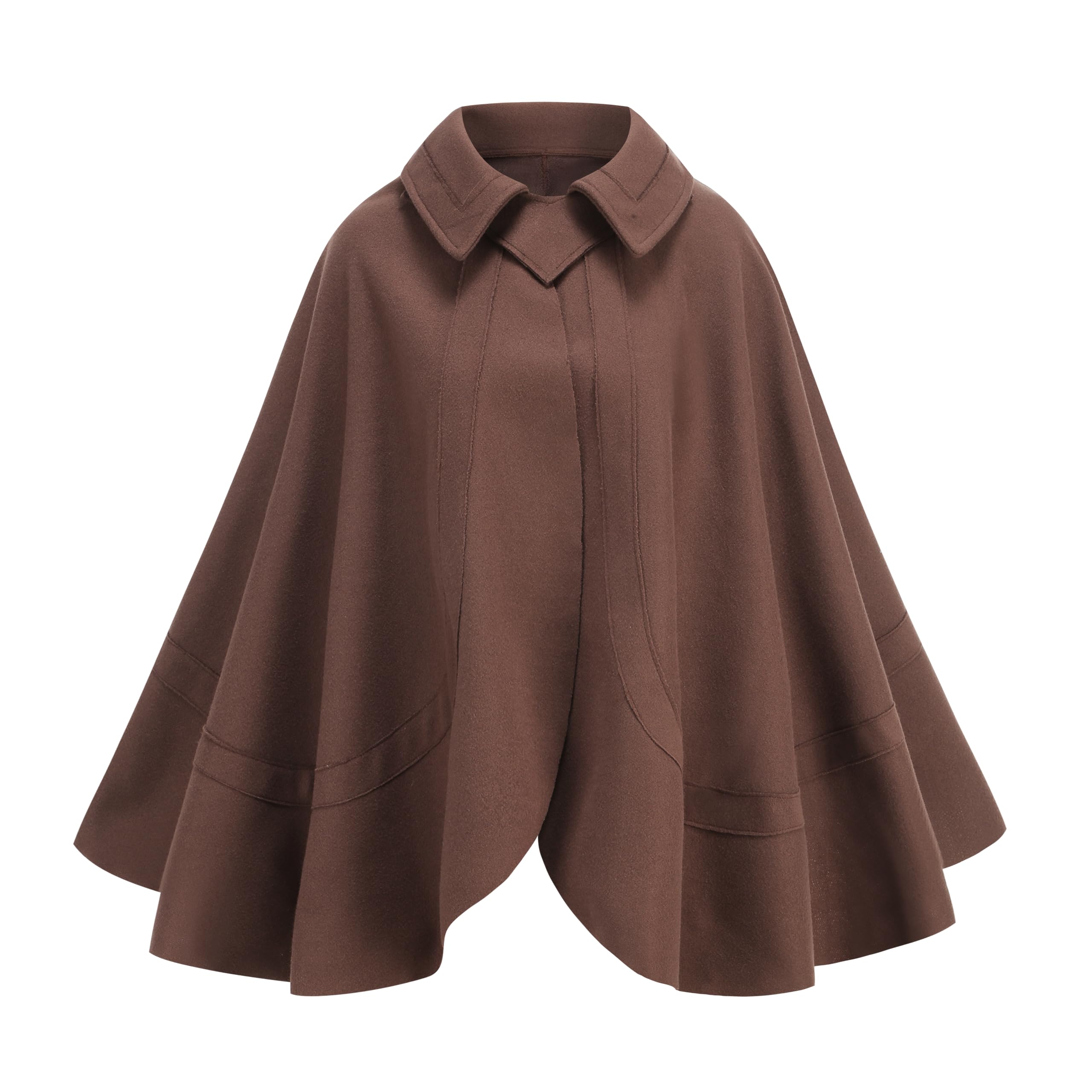 DELIVESS Renaissance Cape Victorian Capelet Medieval Hobbit Cloak Brown Halloween Costume (26", Brown)