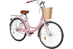 OUTROAD OUTDOOR CAMPING GARDEN PATIO Outroad Comfort Bike for Women, 24/26 Inch Commuter Bicycle for Adult Men and Women, High-Carbon Steel Comfortable City Bikes with Rear Rack or Basket