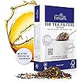Finum Disposable Paper Tea Filter Bags for Loose Tea, White, Medium, 100 Count