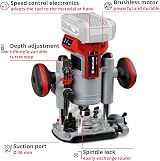 Einhell 18V Cordless Wood Router TP-RO 18 Li BL Brushless 35mm Stroke view 3
