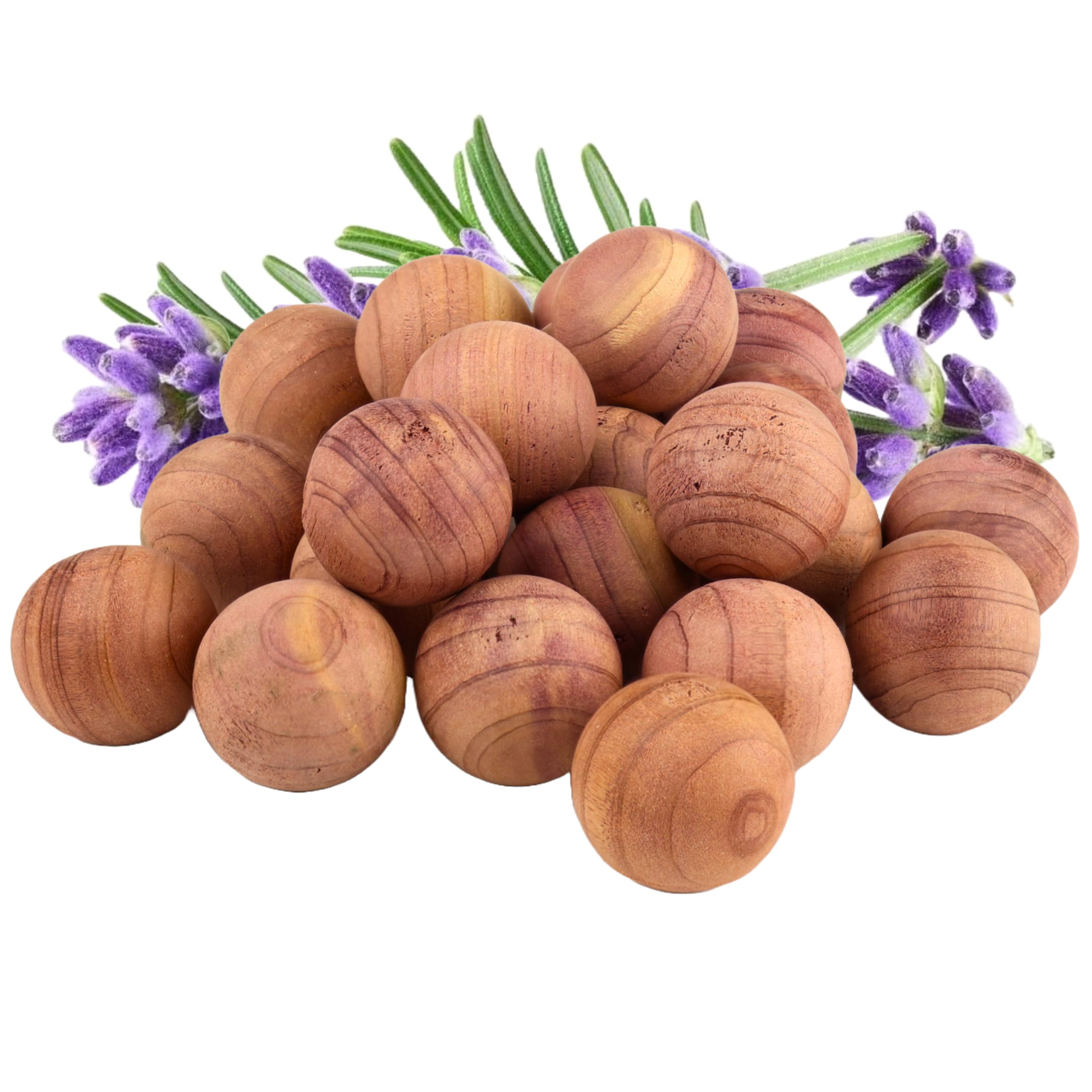 Cedar Wood Moth Balls - 16 Pack - Natural Moth Repellent for Wardrobes - Scented Wood Beads - Sustainable Anti-Moth Products for Clothes Storage (Lavender Scented)