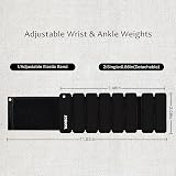 TOPESCT Adjustable Wrist Weights Set of 2 1 lb Each Black view 2