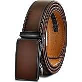 KEMISANT Men Belt Ratchet Click Belt Genuine Leather Adjustable For Men Golf Dress Casual Jeans 1 3/8-Cut For Fit