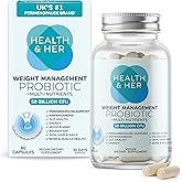 Health & Her Weight Management Probiotics for Women - Perimenopause & Menopause Supplement - Clinically Studied 50bn CFU Probiotics to Support Gut Health, Energy, Mood & Mind, Vegan (60 ct - 1 Month)