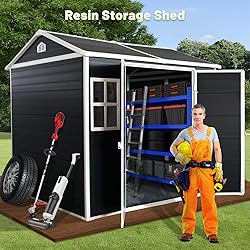 Jaxenor 8x6 FT Resin Storage Sheds Outdoor with