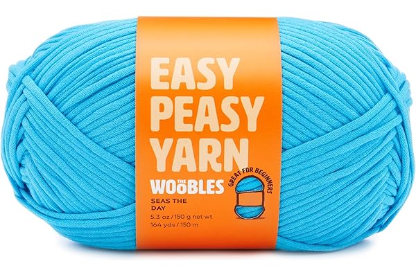 Woobles Easy Peasy Yarn for Beginners - Crochet & Knitting Yarn - Medium #4 Worsted - Cotton-Nylon Blend