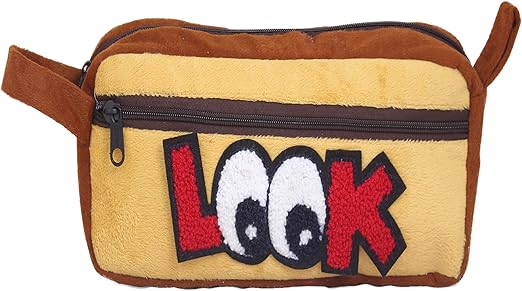 Tickles Yellow Pencil Case, Pencil Pouch for Teens Big Capacity Pen Bag with 2 Zipper 25 cm