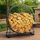IDZO 41in Firewood Rack, 400lbs Load Capacity, Rust Resistant Steel, Black, Wood Storage