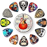 Guitar Picks Variety Pack,24 Pieces Unique Skull