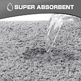 Wyewye Microfiber Bath Mat 40x60 Grey Ultra Thick Absorbent Non-Slip view 5