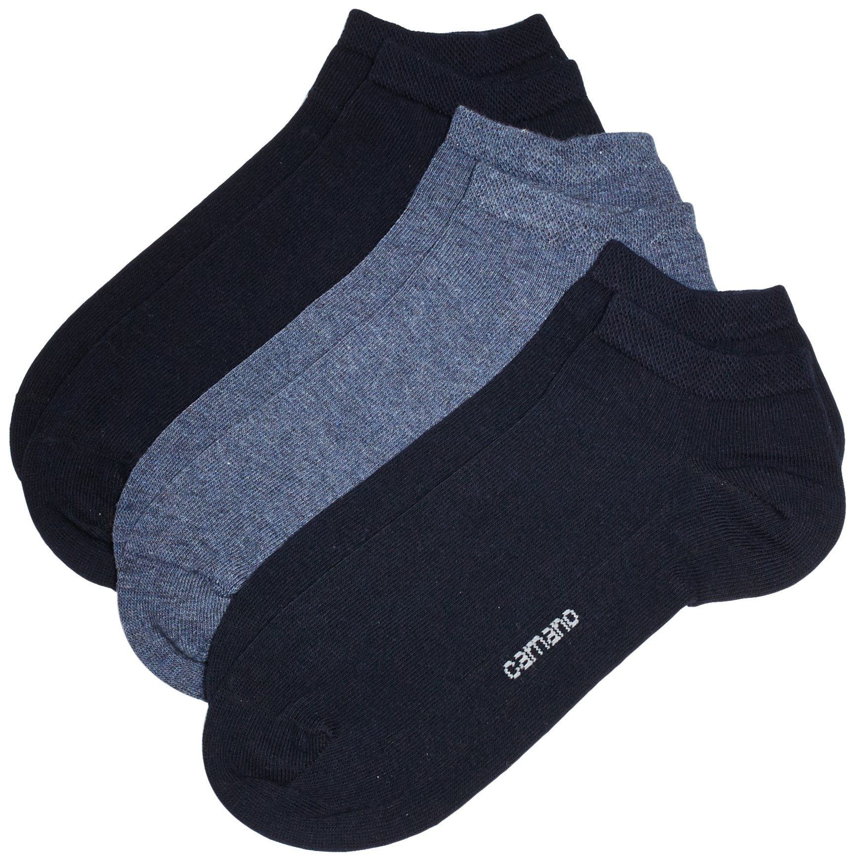 Camano Unisex 3003 100 DEN Knitted Ankle Socks Pack of 3, Marine (navy combination), 3