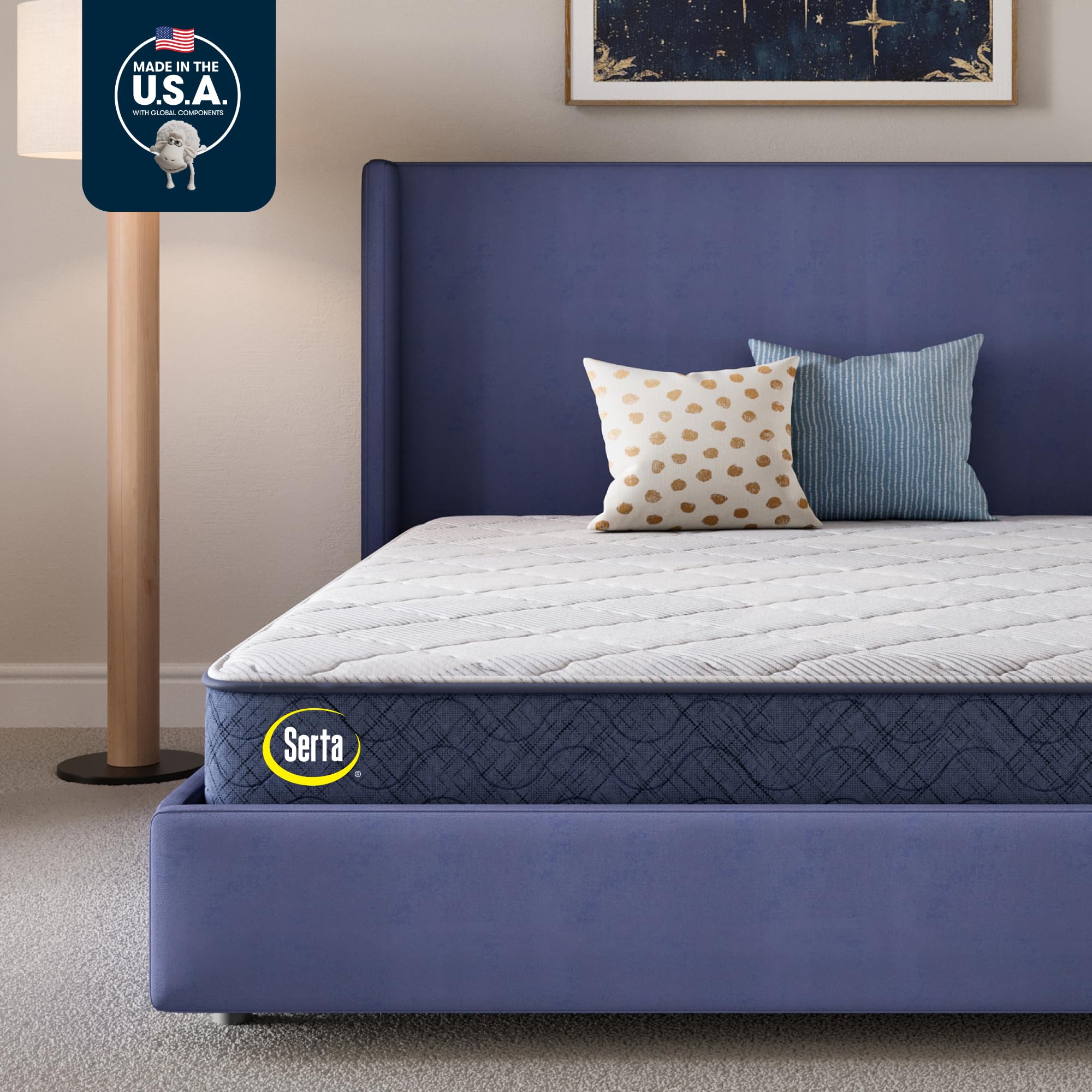 Photo 1 of **DIRTY FROM TRANSPORT **Serta Five Star Mattress Tranquility 10-Inch Medium – Twin– Zoned Lumbar Support, Pressure Relief, Cooling Foam – Bed-100 Night Trial, 10-Year Limited Warranty