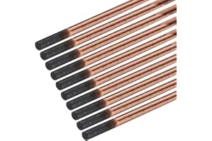 PATIKIL 10pcs 6mmx305mm(1/4"x12") Carbon Arc Air Gouging Rods Copper Graphite Coated Gouging Electrode Rods for Welding