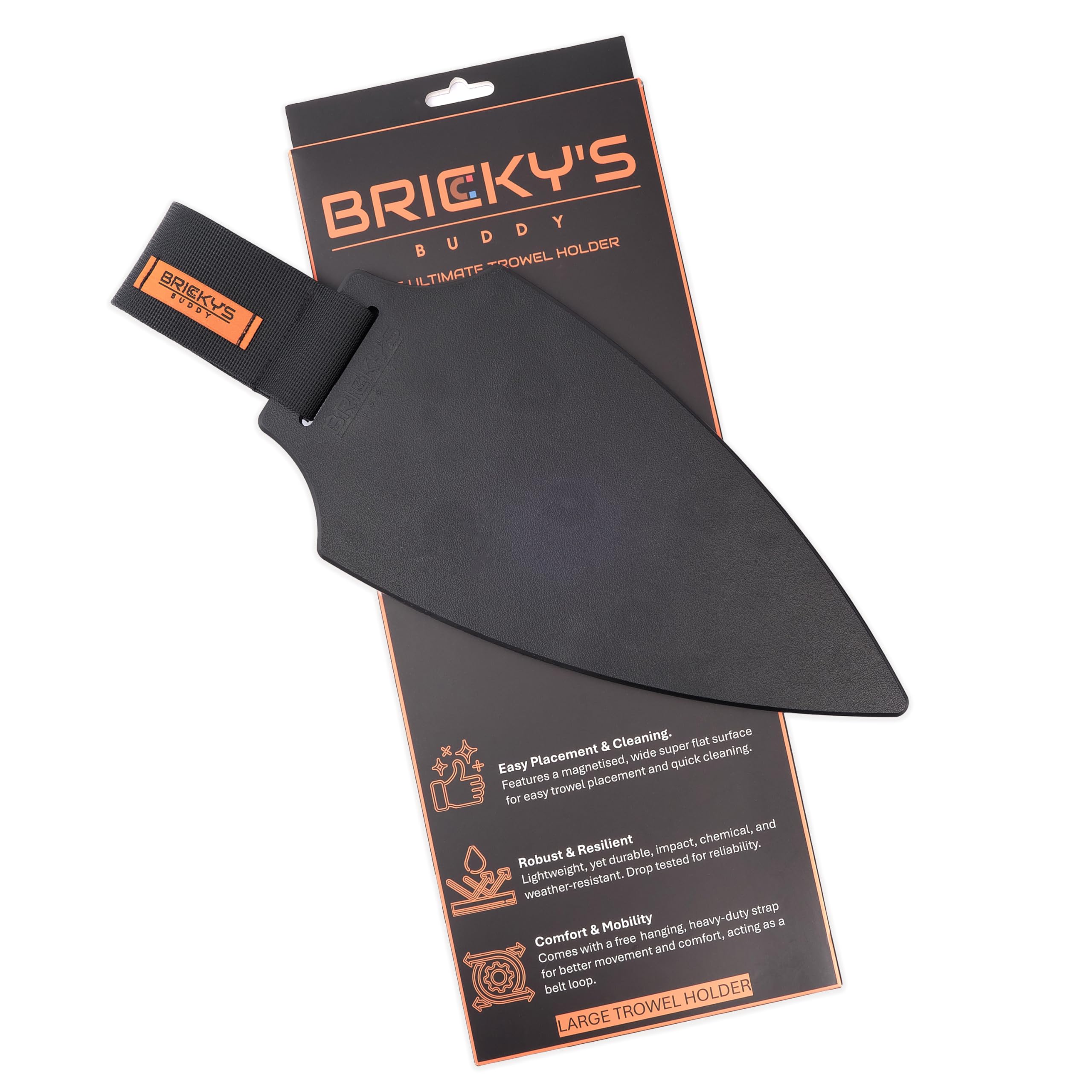 Bricky’s Buddy LARGE Magnetic Trowel Holder – Heavy Duty Tool Belt Accessory for Bricklayers – Durable, Weather-Resistant, Hands-Free Holster for Easy Access & Improved Jobsite Efficiency