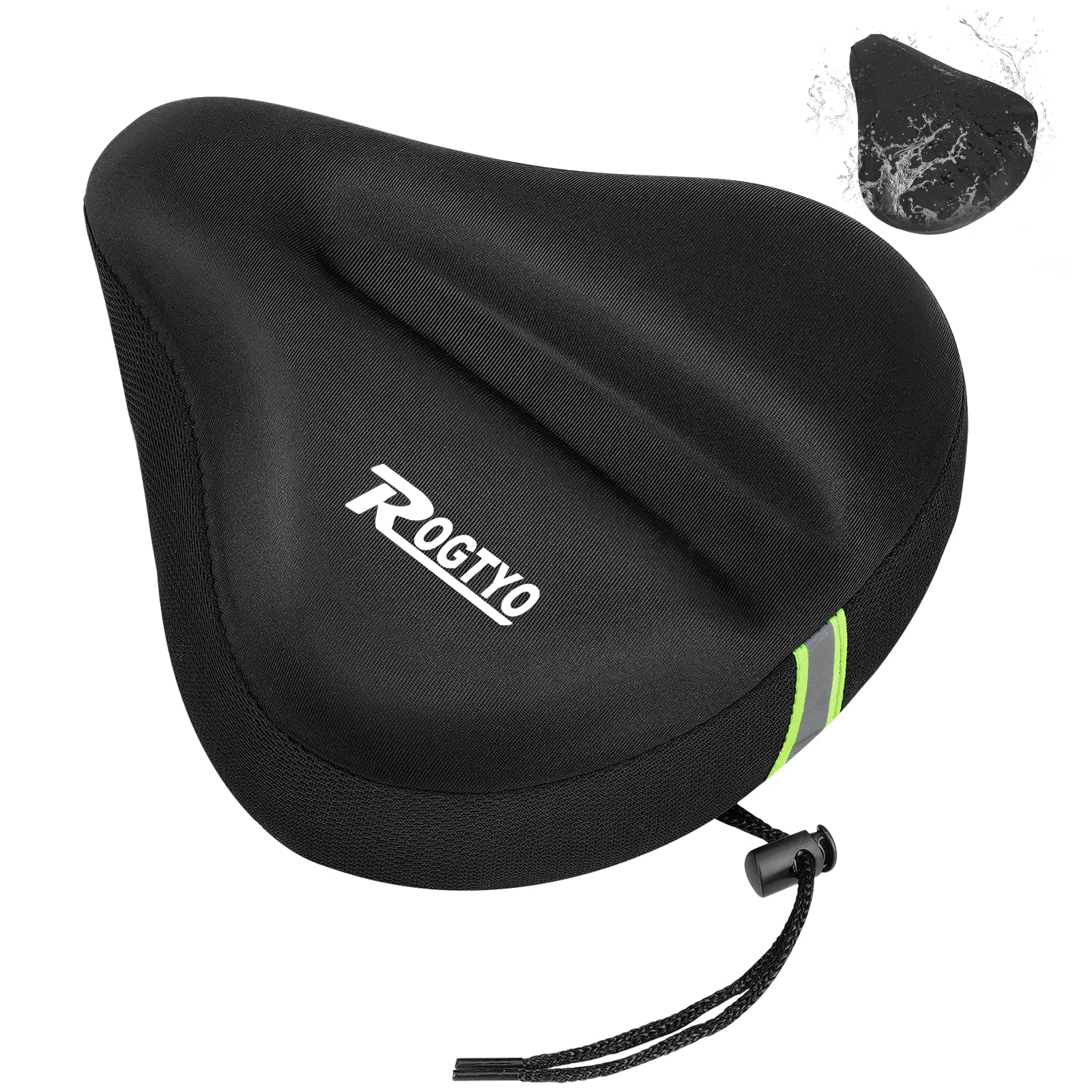 ROGTYO Saddle Cover Gel Cover Made of Comfortable Memory Foam for Bicycle Seat Wide Saddle Cover Suitable for Stationary Bicycles, Indoor Cycling, Spiders, Padded Saddle Cushion Soft Gel