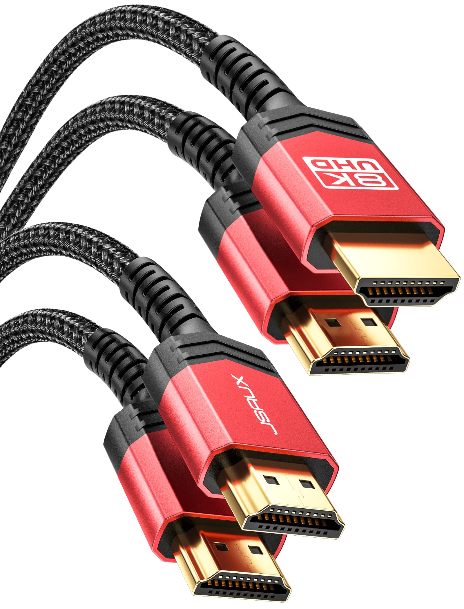 JSAUX 8K HDMI Cable 2.1 6FT 2-Pack 48Gbps 8K & 4K Ultra High Speed Cord ...