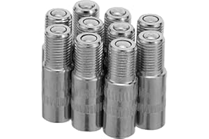 Healifty 10pcs Copper Tire Valve Stem Extenders with 8mm Diameter and 27mm Length – Chrome-Plated Air Stem