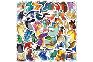 50Pcs Dragon Stickers, Animal Wings of Fire Dragon Stickers Packs for Laptop Computer Water Bottle, Vinyl Waterproof Cute Car