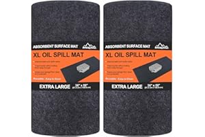 BREENHILL XL Oil Spill Mat (36" x 59")(2-Pack), Premium Absorbent Oil Pad, Reusable, Washable,Waterproof Backing Contains Liq