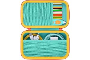 Baval Case Compatible with 3Doodler Start+ Essentials/3Doodler Flow 3D Printing Pen,Storage Holder for 3D Pen PLA Filament and Charger (Green Case,Red Zipper)