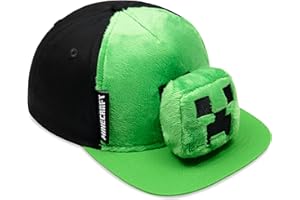 Minecraft Boys Baseball Cap with Removable Plush Accessory - Gamer Gifts