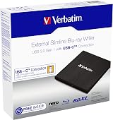 Verbatim 43889 Slimline External Blu-Ray Writer USB 3.1 Gen 1 with USB-C view 5