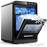 EUHOMY Nugget Ice Maker Countertop, 40Lbs/24H Pebble Ice Maker Machine, Self-Cleaning Countertop Sonic Ice Makers with Ice Scoop&Basket, Pellet Ice Maker Machine for Home/Kitchen/Office
