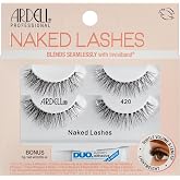 Ardell Naked Lashes 420 - Natural Volume &amp; Lightweight Black Strip Lashes, 2 Pairs with 1g Duo Pipette, 1 Set