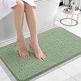 OLANLY Bathroom Rugs 24x16, Extra Soft Absorbent Chenille Bath Rugs, Rubber Backing Quick Dry, Machine Washable Bath Mats for Bathroom Floor, Tub and Shower, Home Decor Accessories, Sage Green