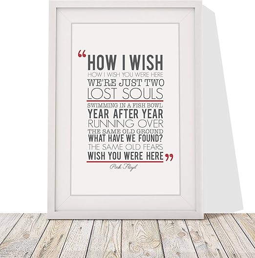 Pink Floyd Wish You Were Here Song Lyrics Gift Framed Print