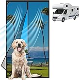 EJYTRVT Magnetic RV Screen Door, Pet-Friendly Mesh, Fits 33 x 80 in | Keeps Bugs Out, Fresh Airflow, Tear-Resistant Mesh, Strong Magnets, Hands-Free Close, Tool-Free Setup for Camper &amp; Trailer