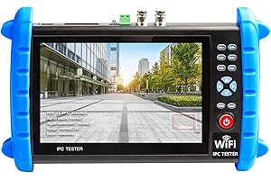 RAINLEOTI CCTV Camera Tester 7" IPS Touch Screen 6K 12mp IP Camera Tester 8mp CVI TVI AHD SDI CVBS Analog Camera Tester Built in WiFi with POE/RJ45 Cable TDR Test/PTZ Control/HDMI I/O IPC Tester