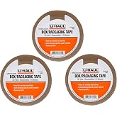 U-Haul Moving Box Paper Tape (Ideal for Moving, Packing, Storage Boxes) - Pack of 3 Rolls (30 Yard Rolls, 90 Yards Total) - Easily Tears by Hand